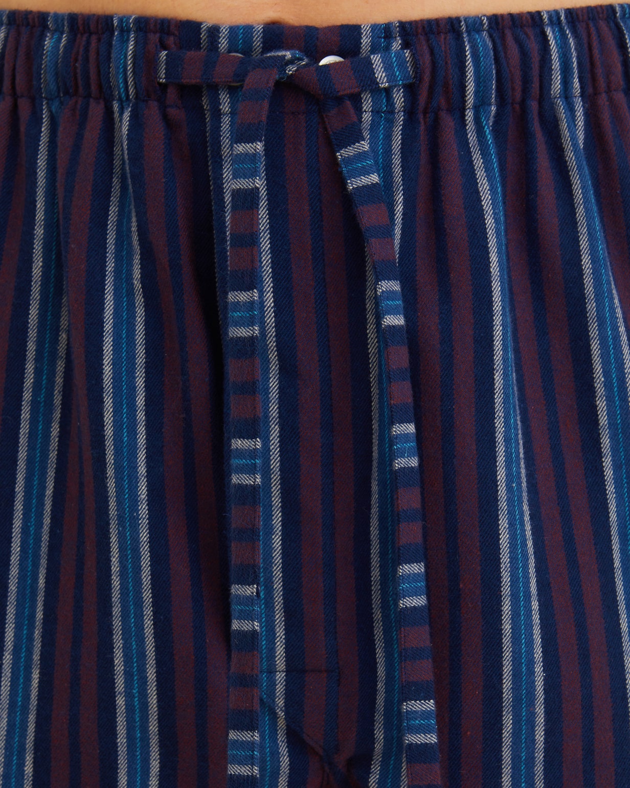 Men's Brushed Cotton Pyjama Trousers - Leonard Purple Blue Stripe | Bonsoir of London