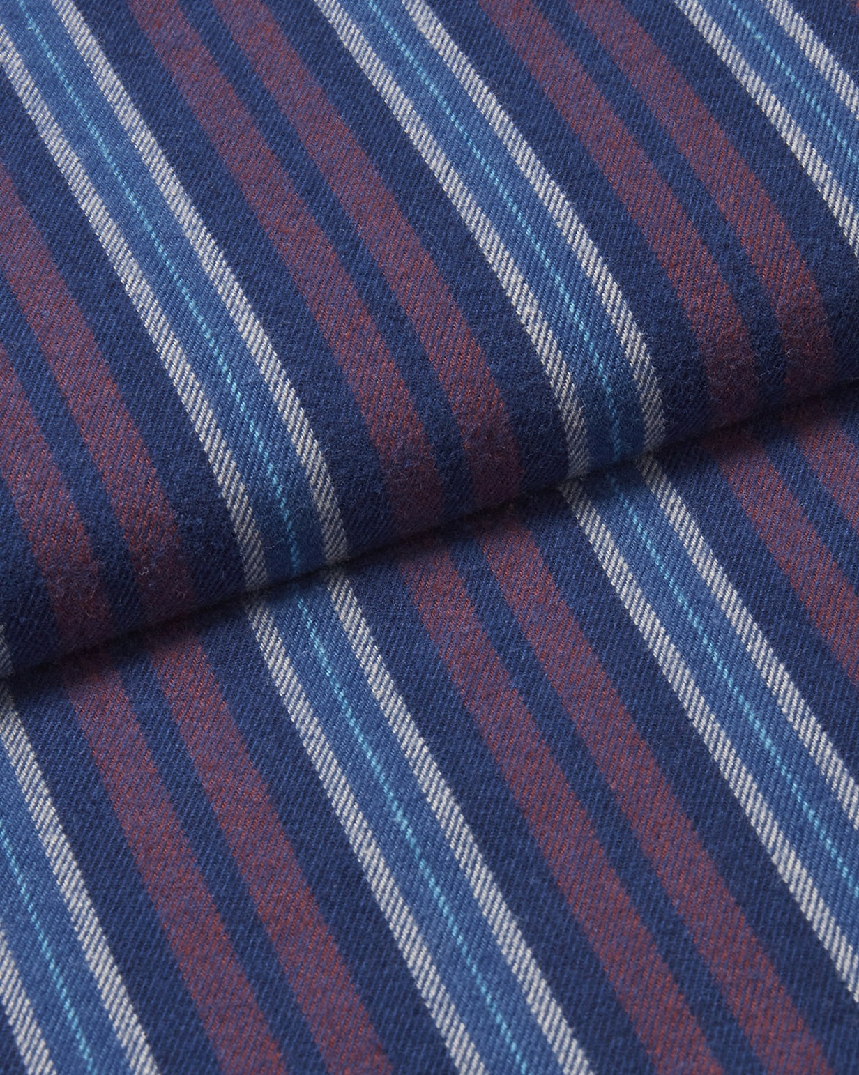 Men's Brushed Cotton Pyjama Trousers - Leonard Purple Blue Stripe | Bonsoir of London