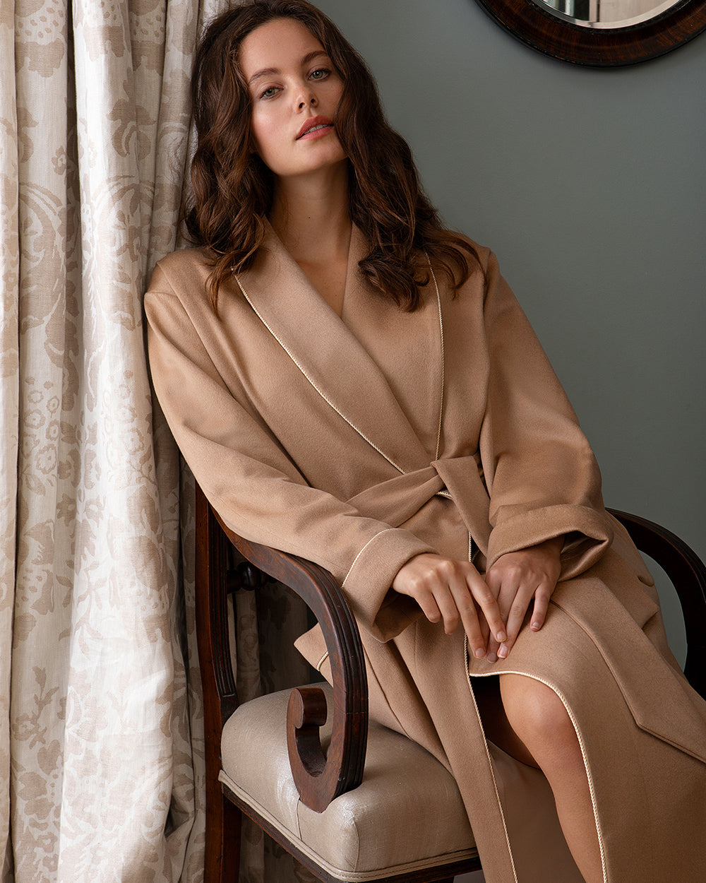 Women's Luxury Camel Cashmere Robe | Bonsoir of London