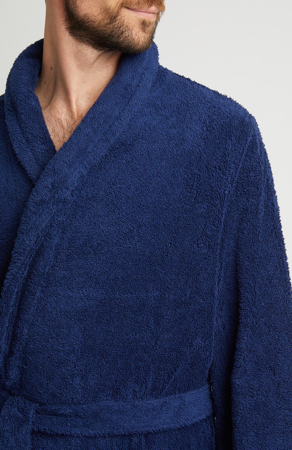 Towelling Robe Midnight | Bonsoir of London