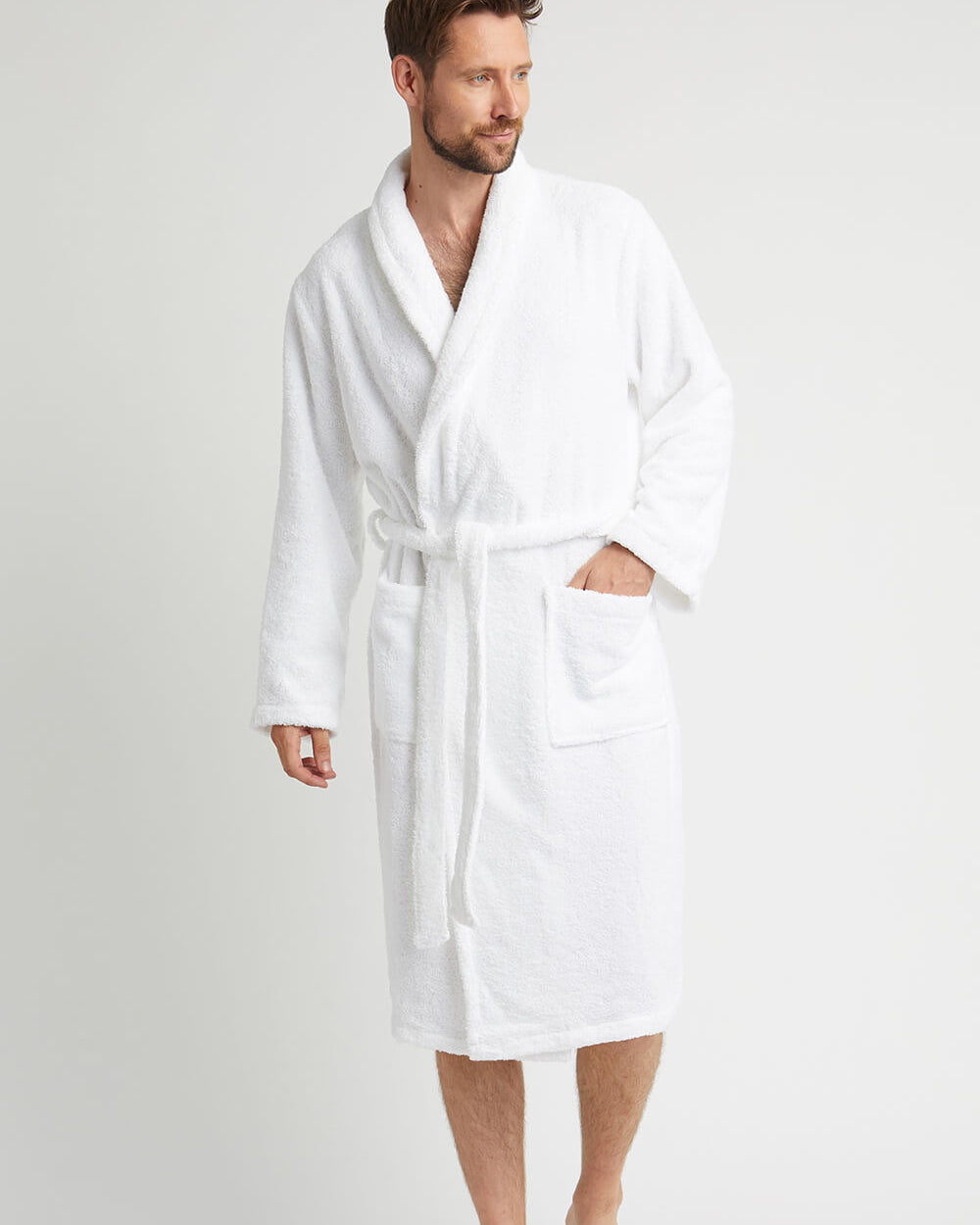 Towelling Robe White | Bonsoir of London