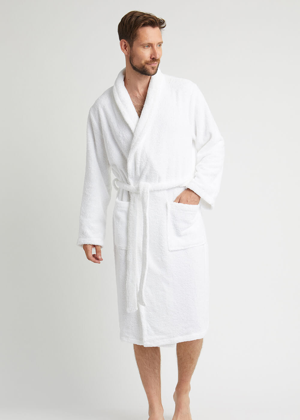 Towelling Robe White | Bonsoir of London