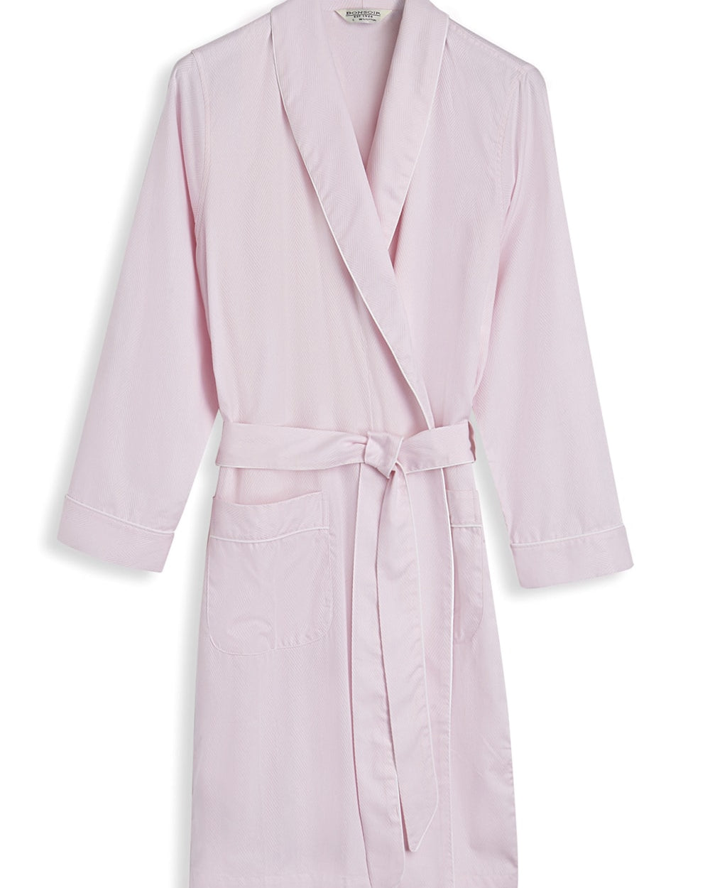Women's Pink Jacquard Short Dressing Gown | Bonsoir of London