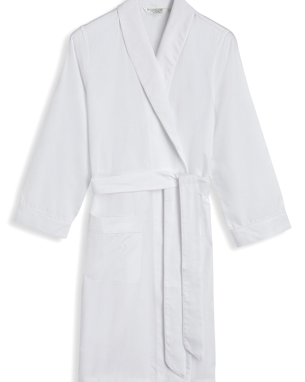 Women's White Jacquard Short Dressing Gown | Bonsoir of London