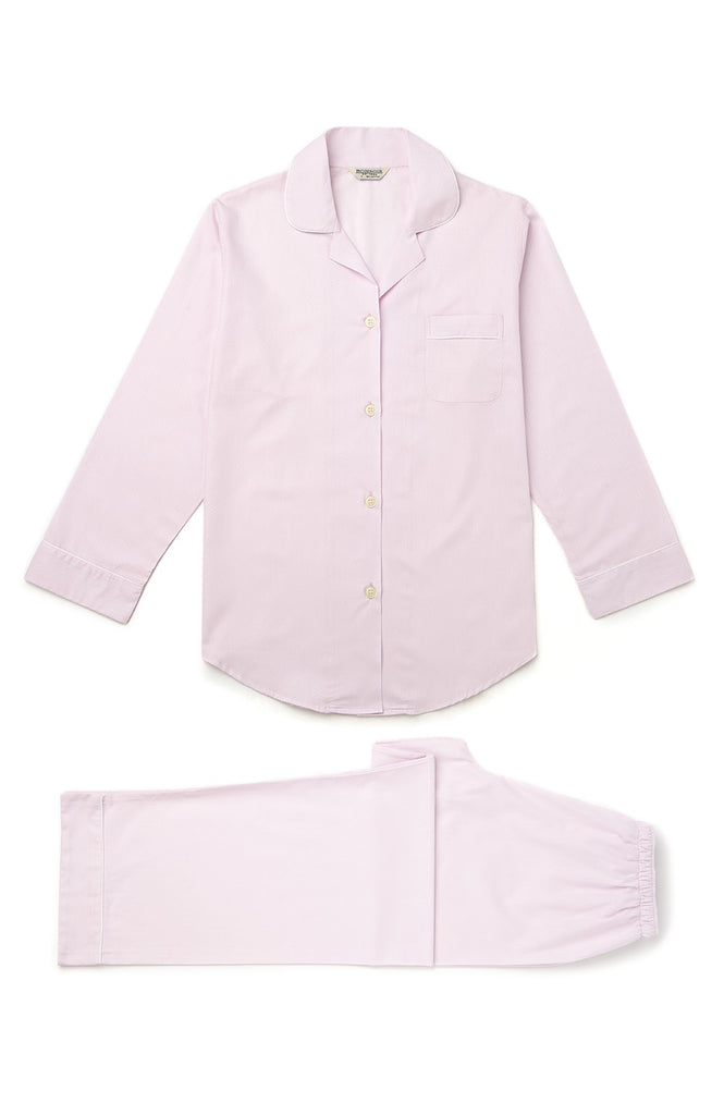 Women's Pink Jacquard Pyjamas | Bonsoir of LondonWomen's Cotton Jacquard Pyjamas - Pink