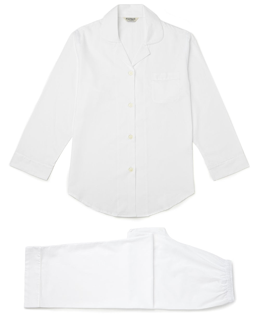 Women's White Jacquard Pyjamas | Bonsoir of London