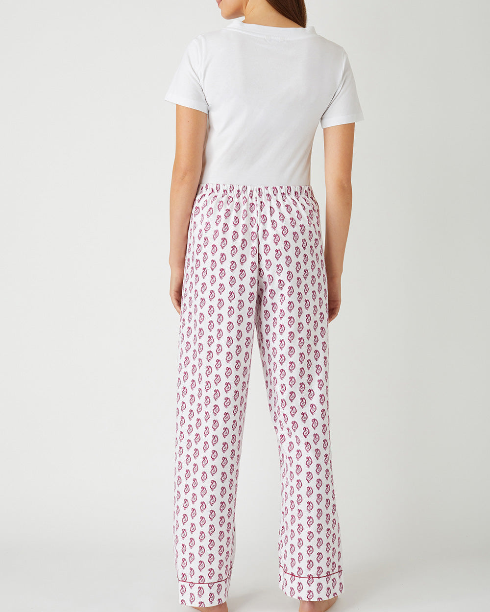 Brushed Cotton Berry Paisley Pyjama Trousers | Bonsoir of London