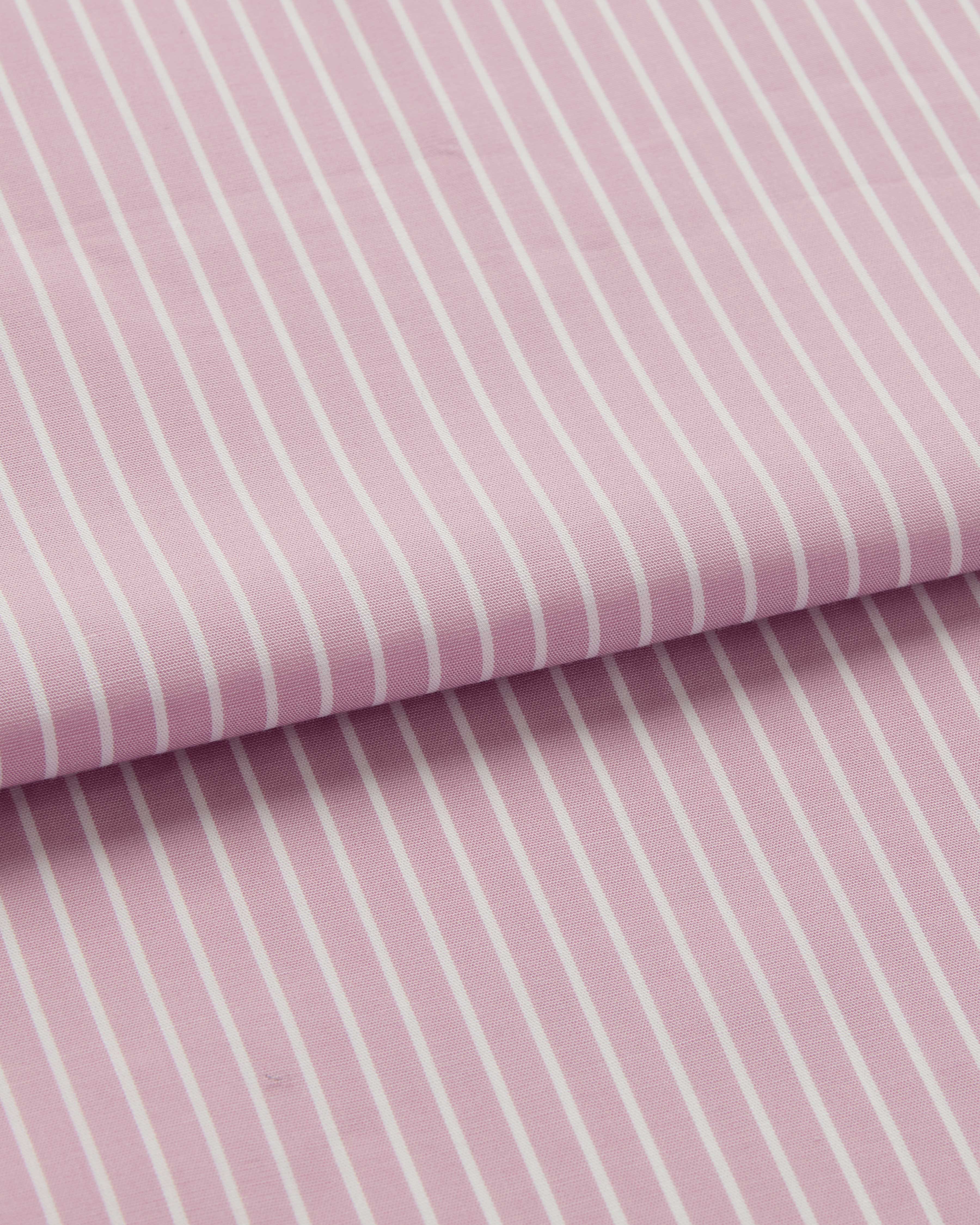 Bonsoir of London women's cotton purple and white stripe, close up shot of material print design.