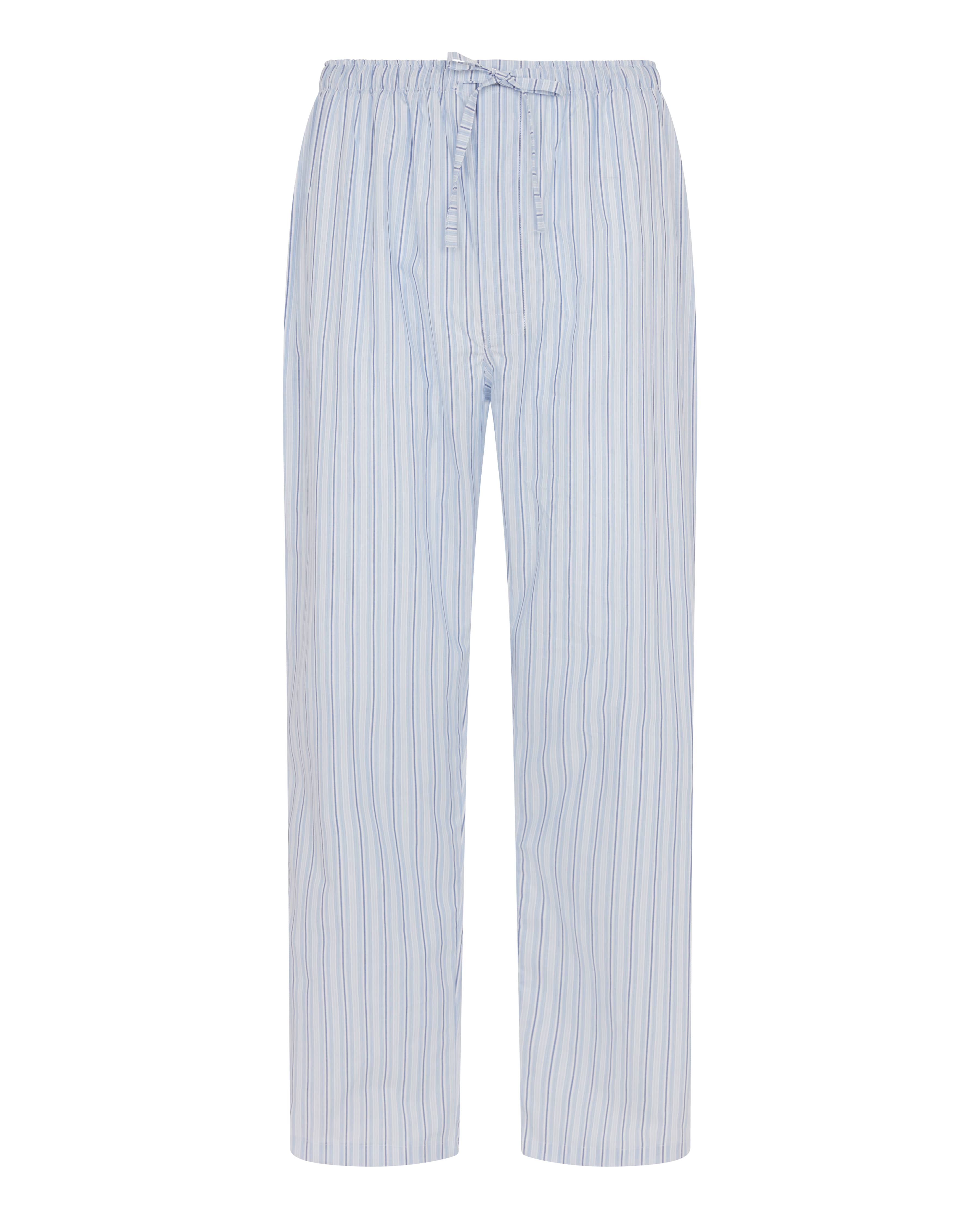 Men's Classic Cotton Pyjama Trousers - Blue White Stripe – Bonsoir of London