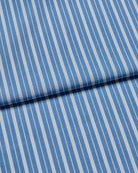 Close-up of blue and white striped fabric