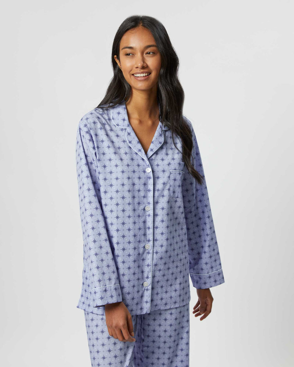 Women's Classic Cotton Pyjamas - Evie Star – Bonsoir of London