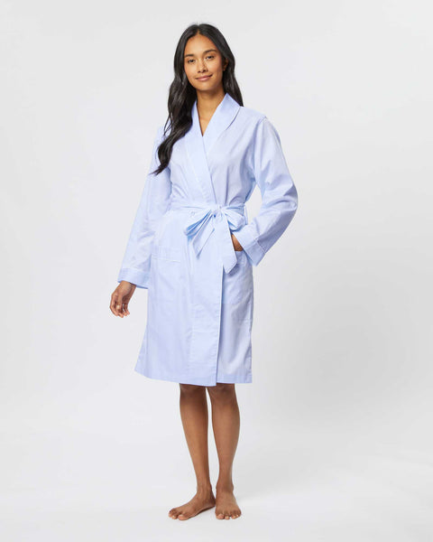Women's Blue Jacquard Short Dressing Gown | Bonsoir of London Women's Blue Jacquard Short Dressing Gown | Bonsoir of London