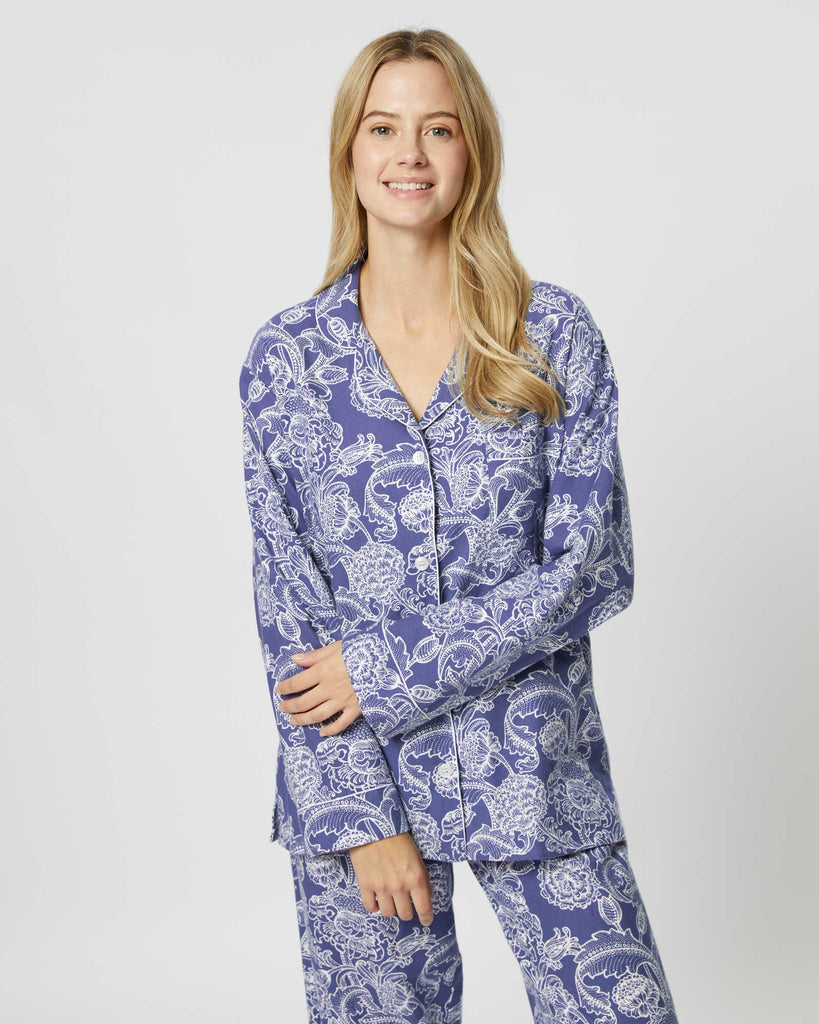 Women's Brushed Cotton Pajama Pants – US Bonsoir of London