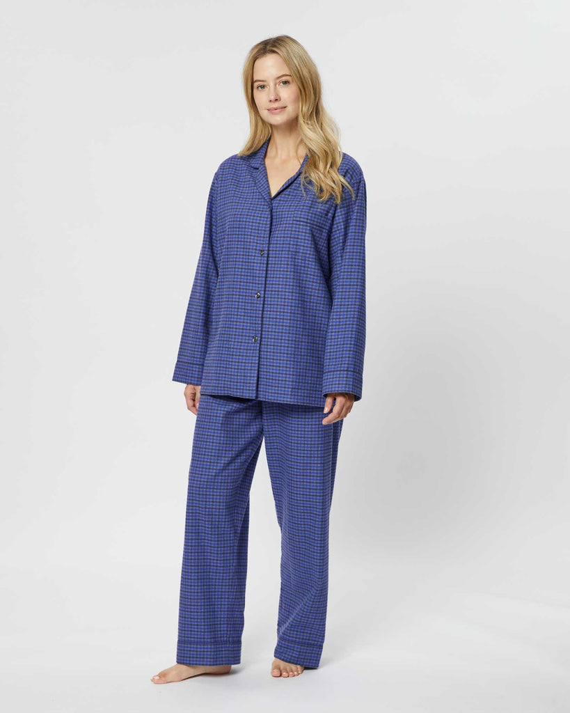 Women's Brushed Cotton Pyjamas - Winsford Check – Bonsoir of London