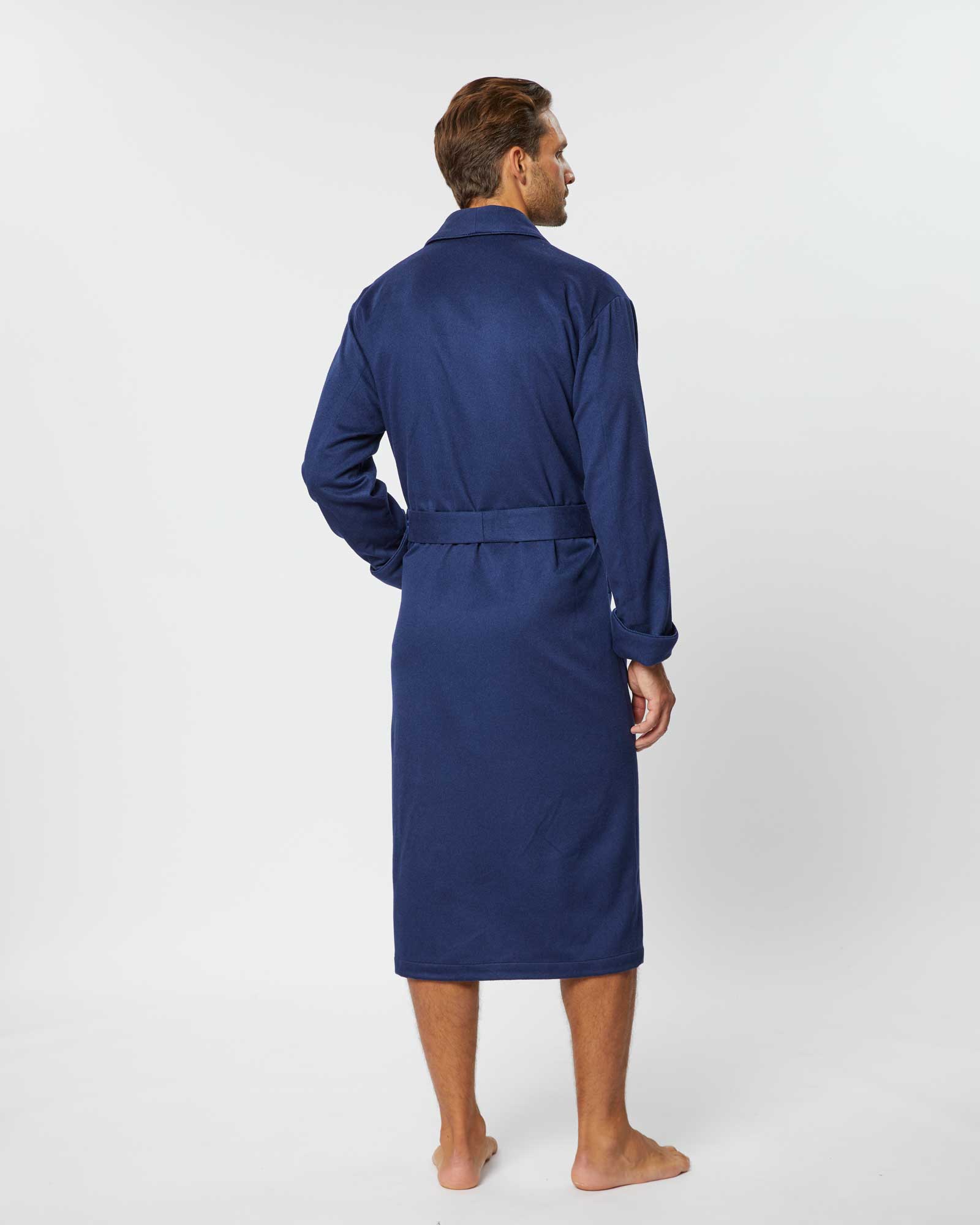 Navy Mens Unisex Dressing Gown Luxury Fleece Robe Bathrobe S to 5XL | eBay