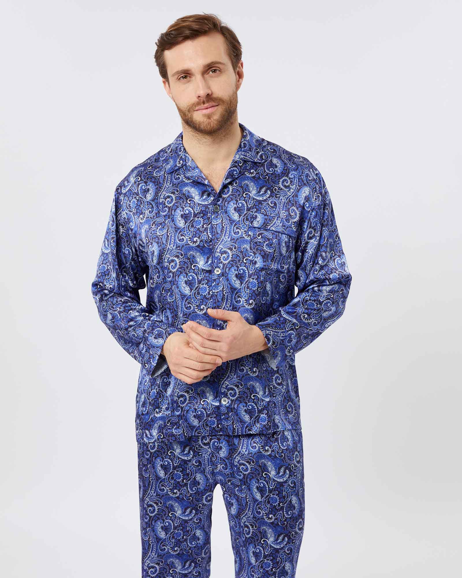 Mens Pajamas Mens Designer Nightwear Men's Silk Pyjamas Rudford