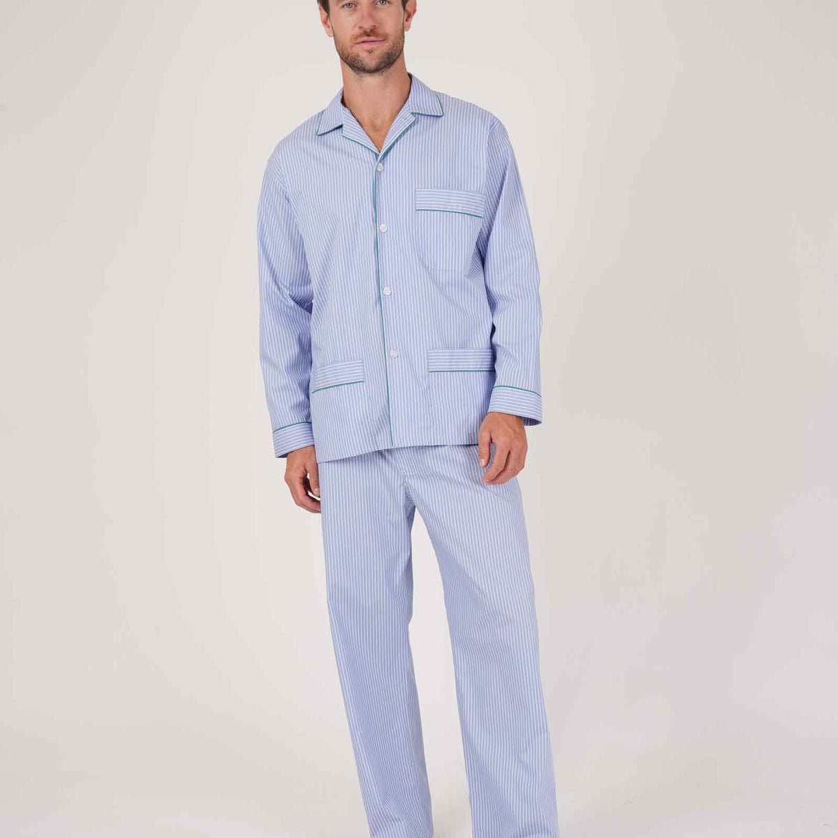 Men's Classic Cotton Pyjamas - Findon Stripe – Bonsoir of London