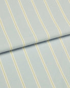 Bonsoir of London Women’s Isla Blue Brushed Cotton, featuring a blue and white striped design, close up of the fabric.
