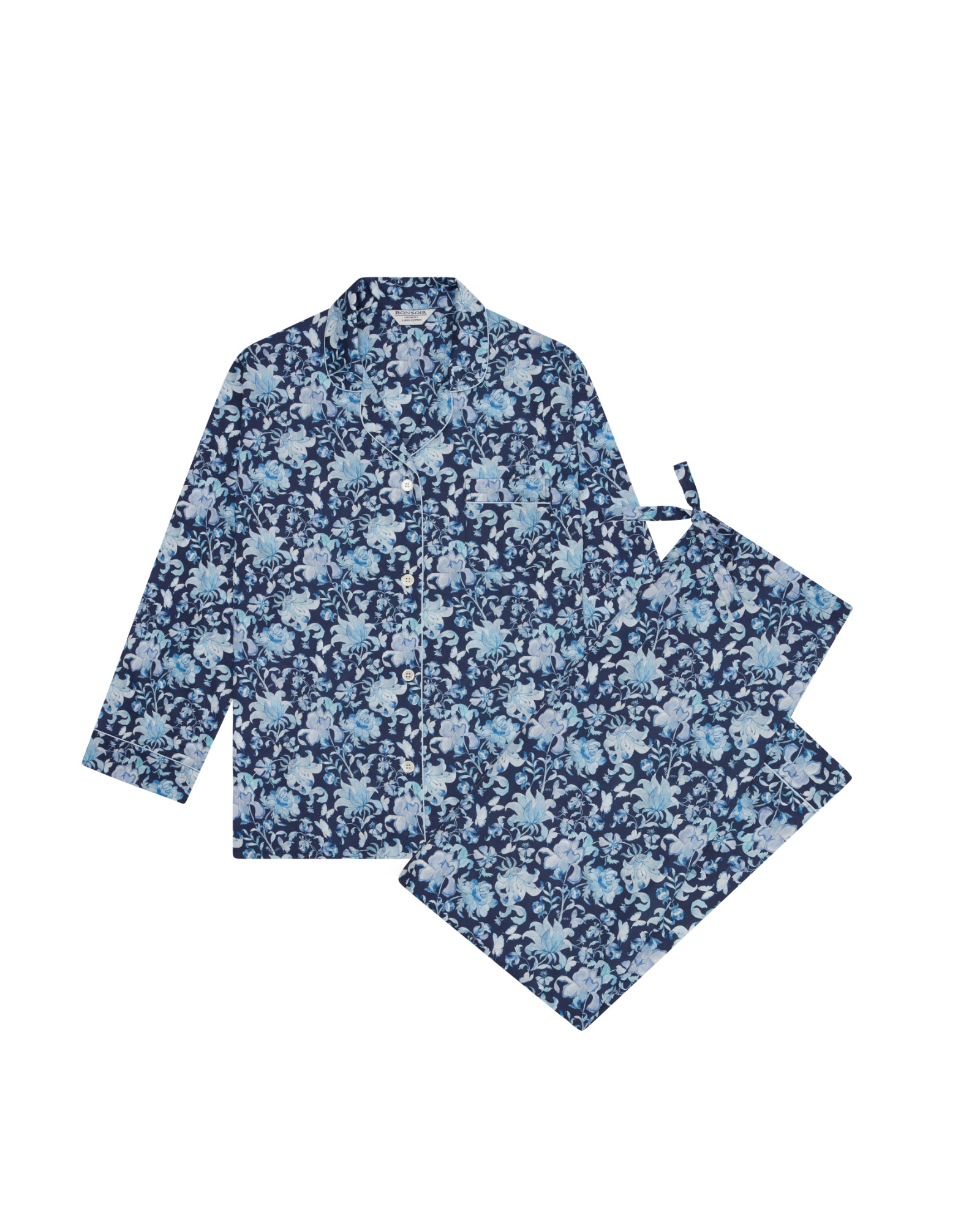 Women's Fine Cotton Pyjamas Made with Liberty Fabric - Ice Flower ...