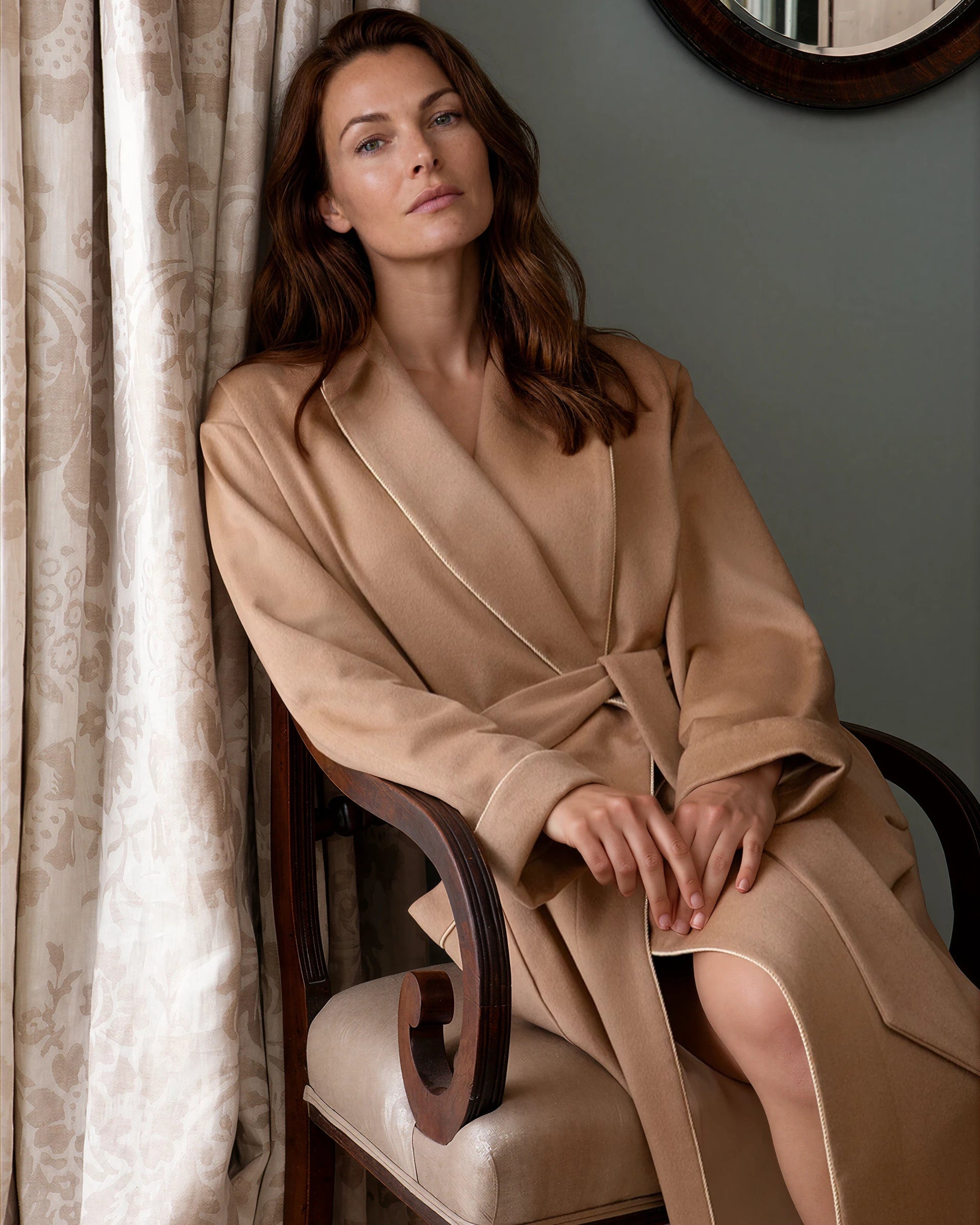 Women's Luxury Camel Cashmere Robe