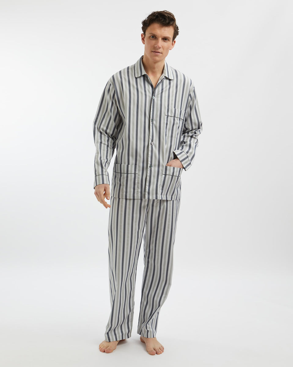 Men's Two-Fold Cotton Pyjamas - Welbury – Bonsoir of London