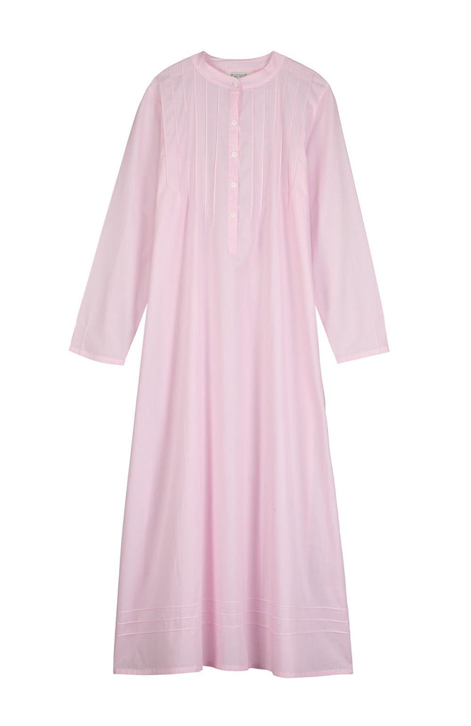 Women's Victoria Long Sleeve Pink Nightdress | Bonsoir of London