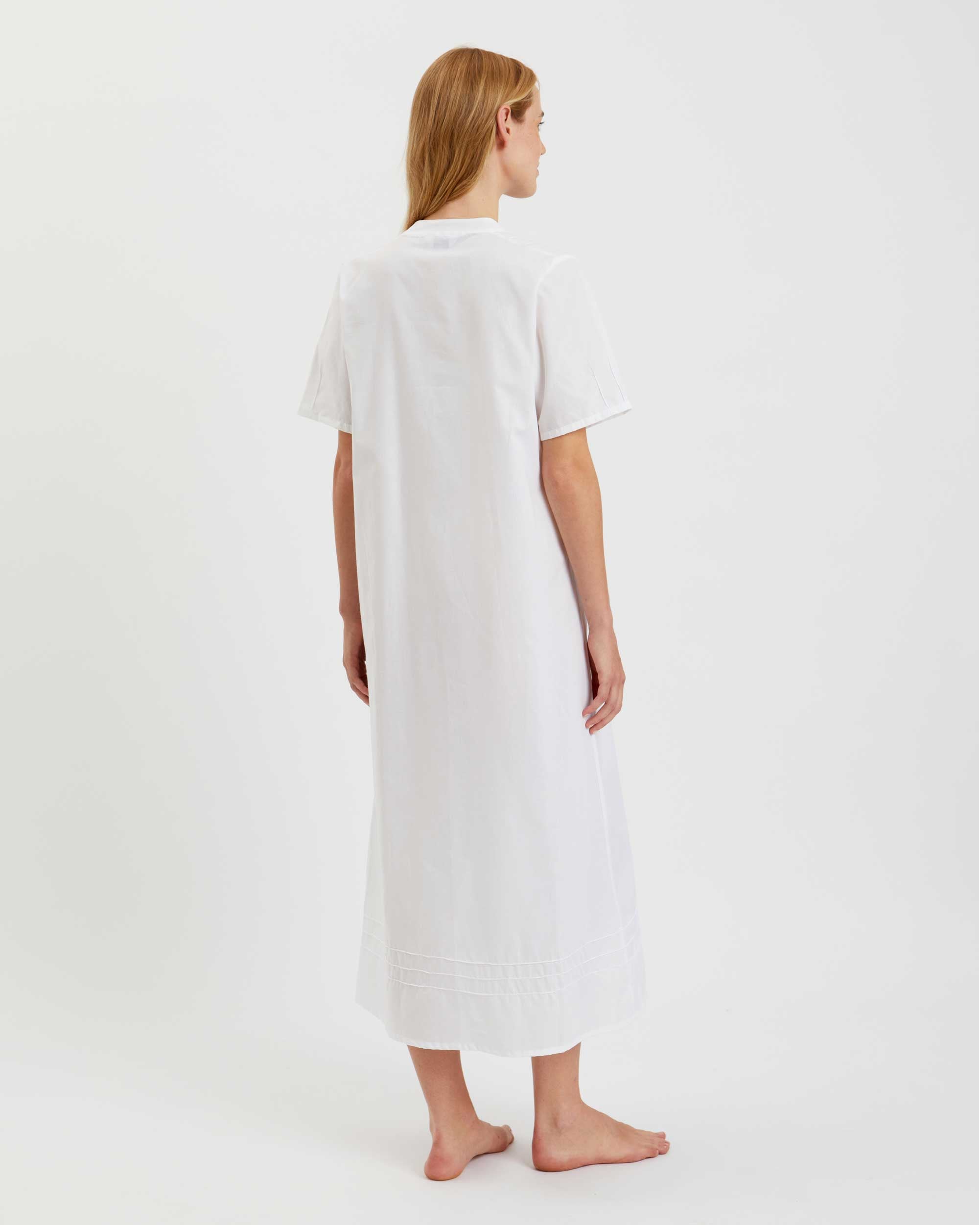 Women's Victoria Short Sleeve White Nightdress | Bonsoir of London