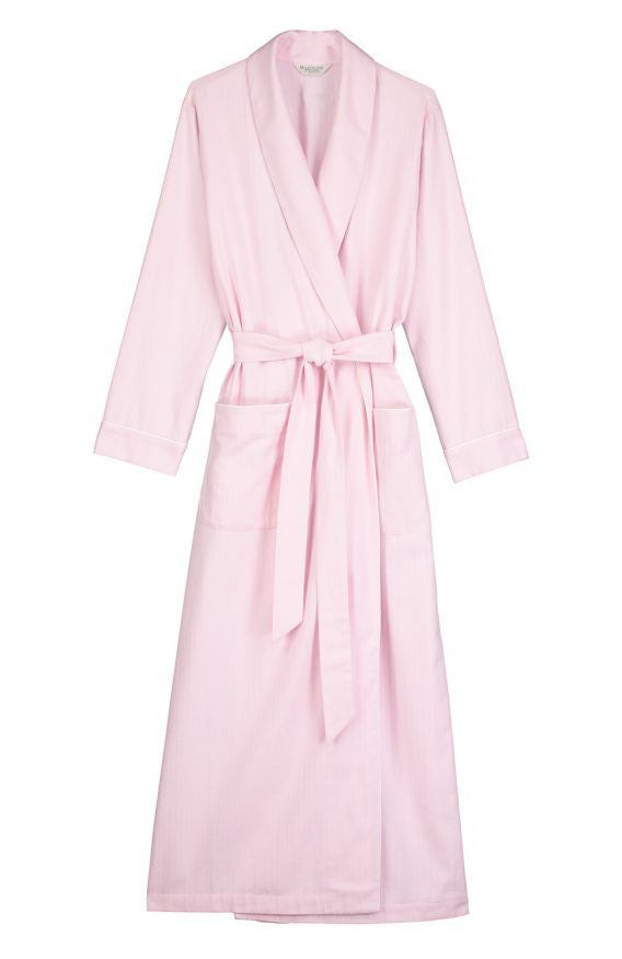 Brushed Pastel Gown (bldg) - Pink Herringbone | Bonsoir of London