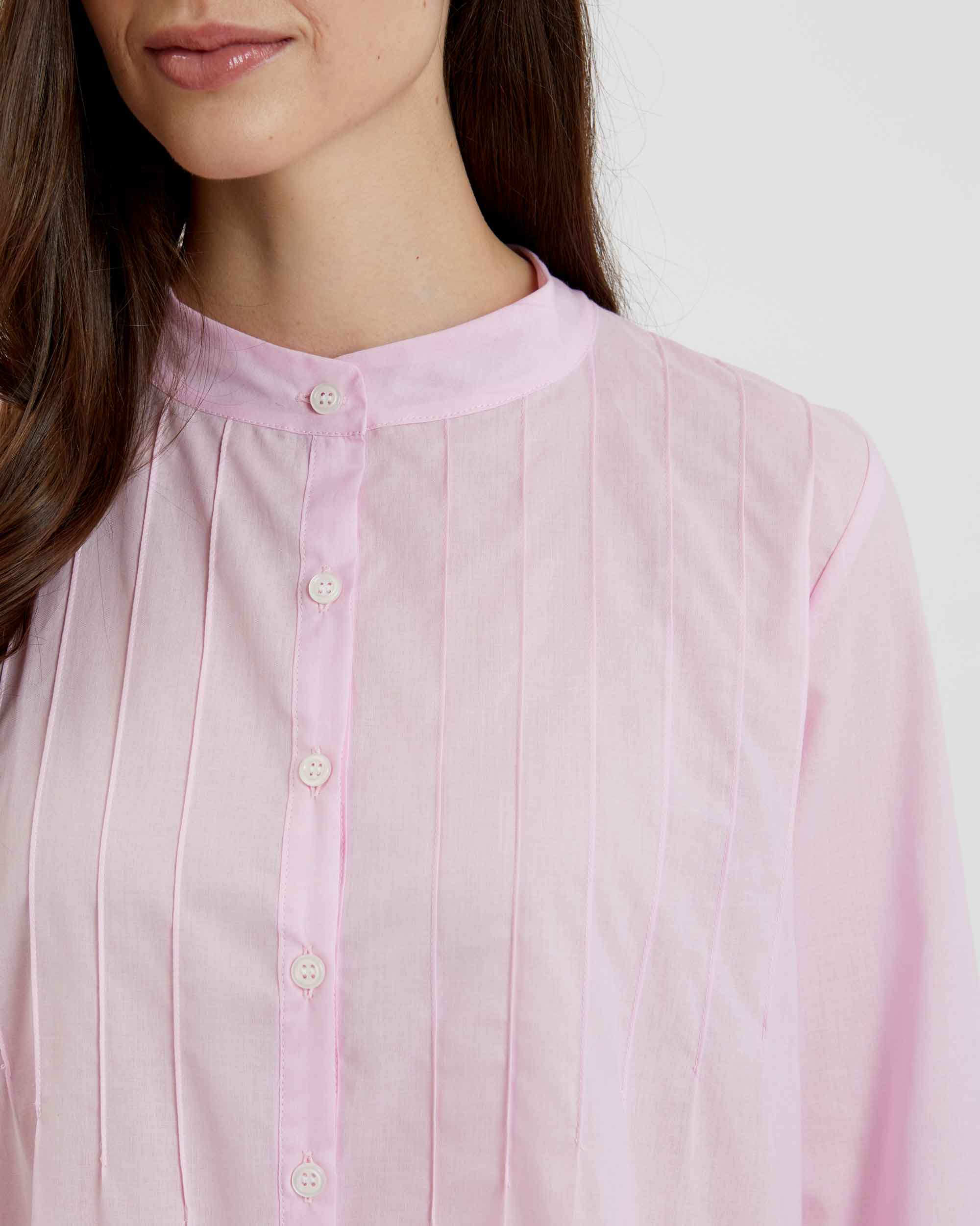 Women's Victoria Long Sleeve Pink Nightdress | Bonsoir of London