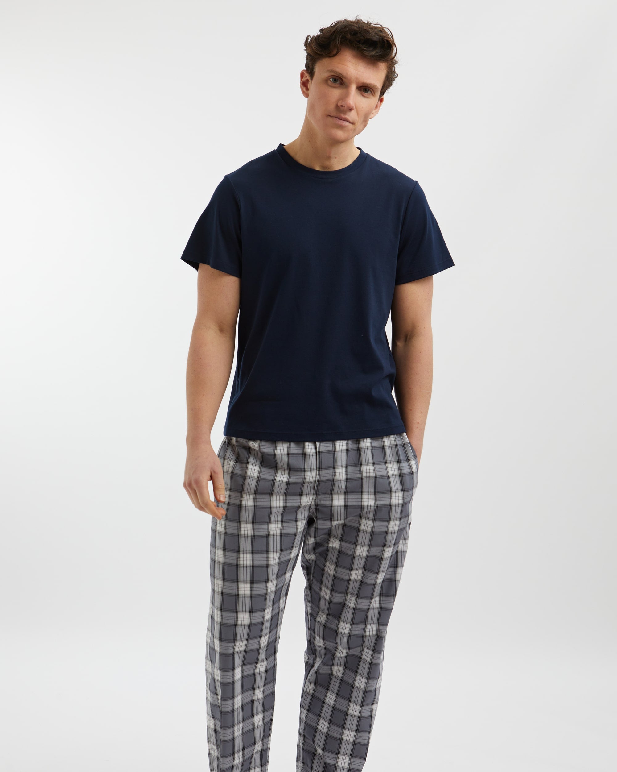 Men's Classic Cotton Pyjama Trousers - Alston Check – Bonsoir of London