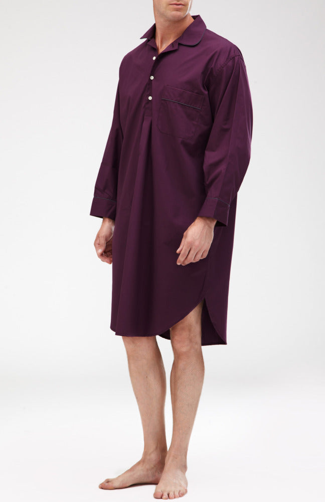 Essential Nightshirt (emnm) - Aubergine | Bonsoir of London