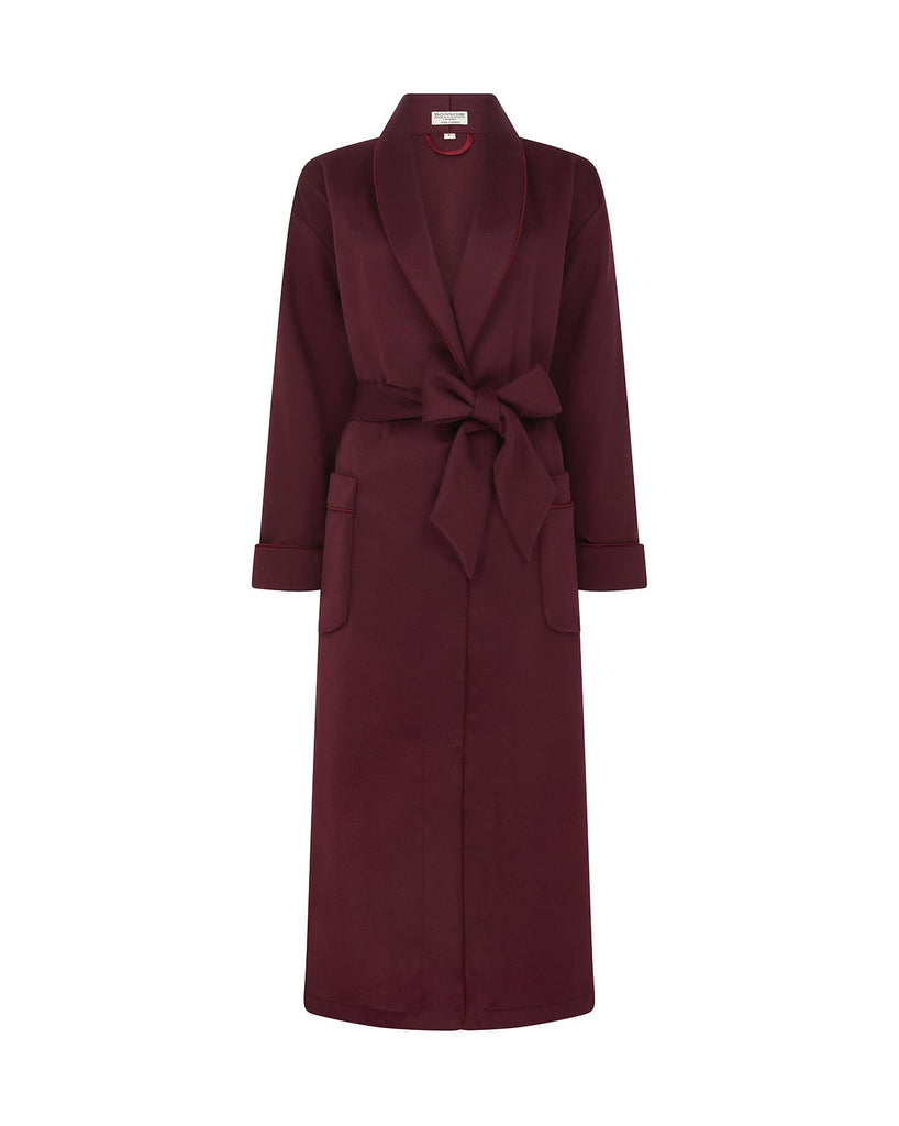 Women's Cashmere Robe - Claret | Bonsoir of London