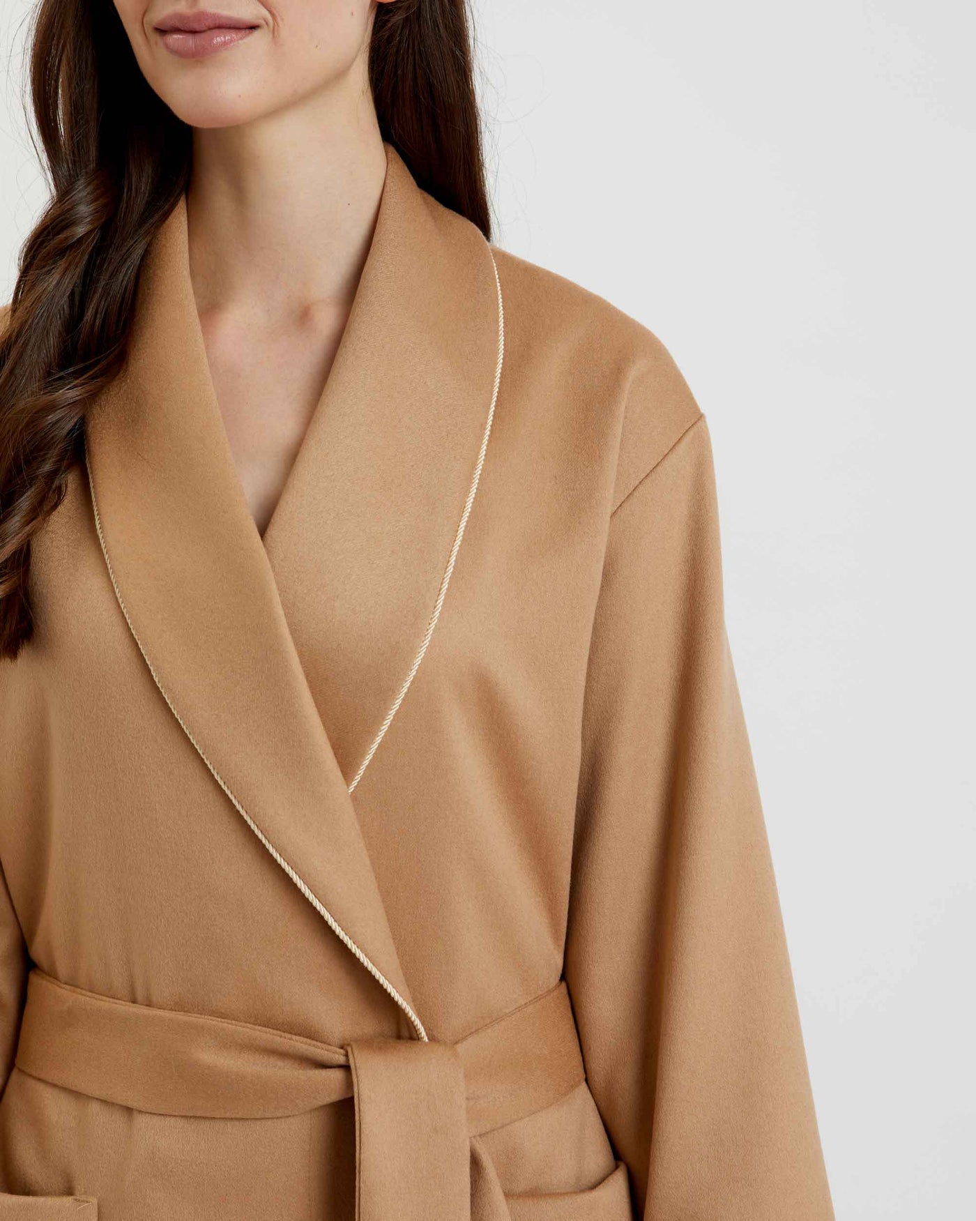 Women's Luxury Camel Cashmere Robe | Bonsoir of London