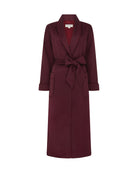 Women's Silk-Lined Cashmere Robe - Claret | Bonsoir of London