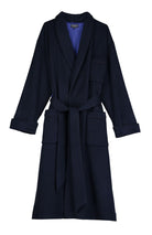 Men's Luxury Navy Silk-Lined Mens Cashmere Dressing Gown | Bonsoir of London