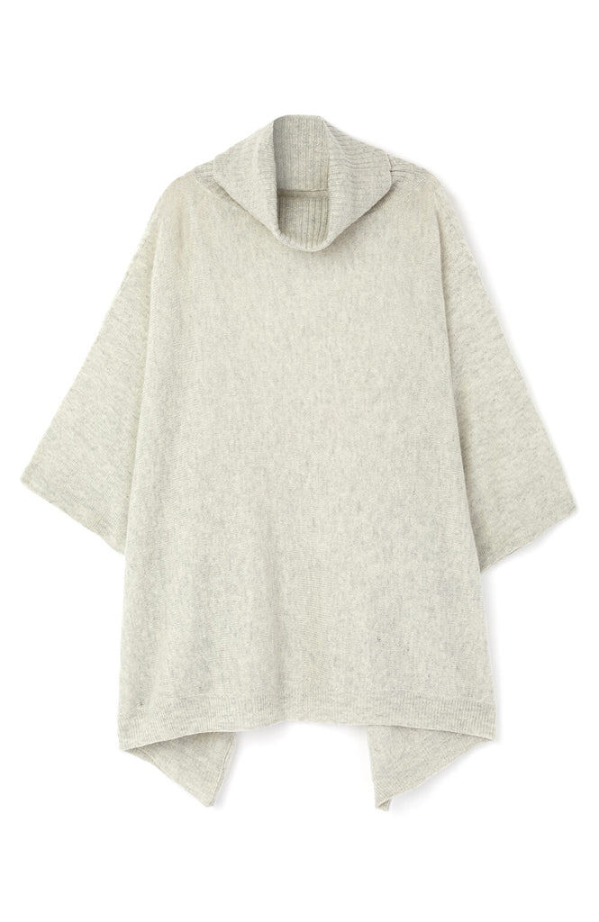 Cashmere Roll Neck Poncho (crnk) - Grey | Bonsoir of London