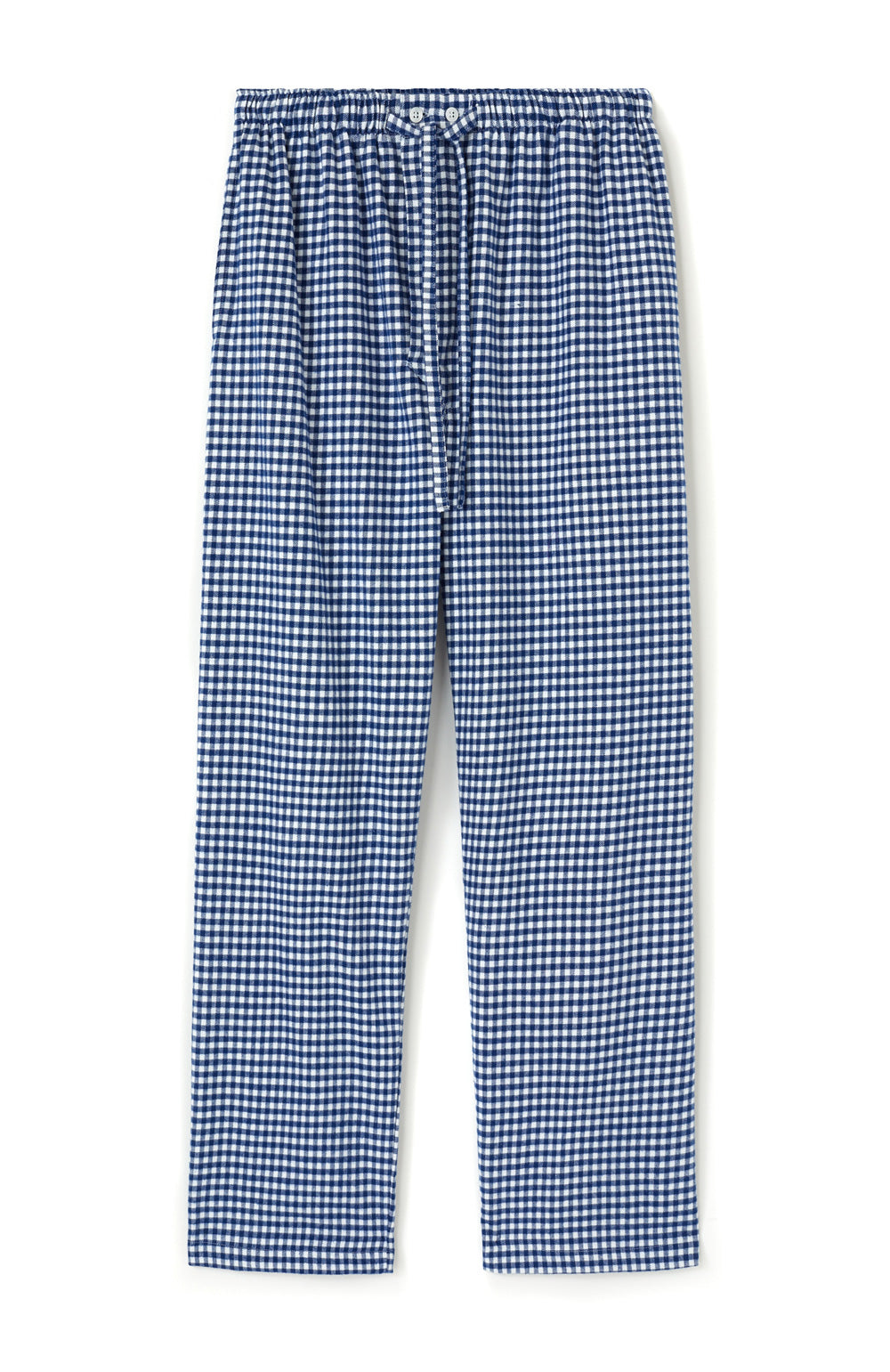 Brushed Cotton Navy Gingham Pyjama Trousers | Bonsoir of London