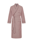 Men's Brushed Cotton Dressing Gown Harriston Red Herringbone | Bonsoir of London