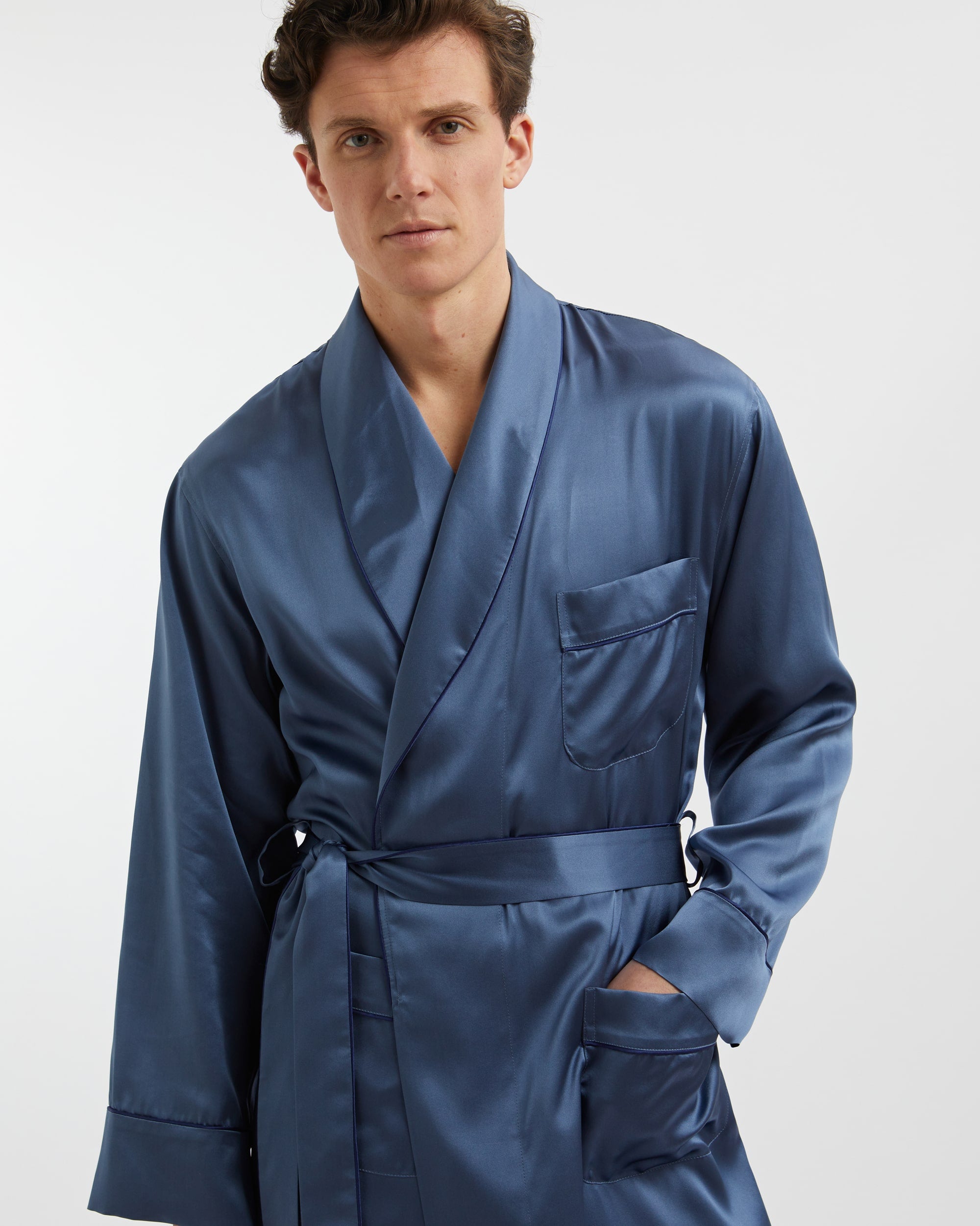 Lennon Men's Kimono Robe - sustainable vegan silk for the modern you – niLuu