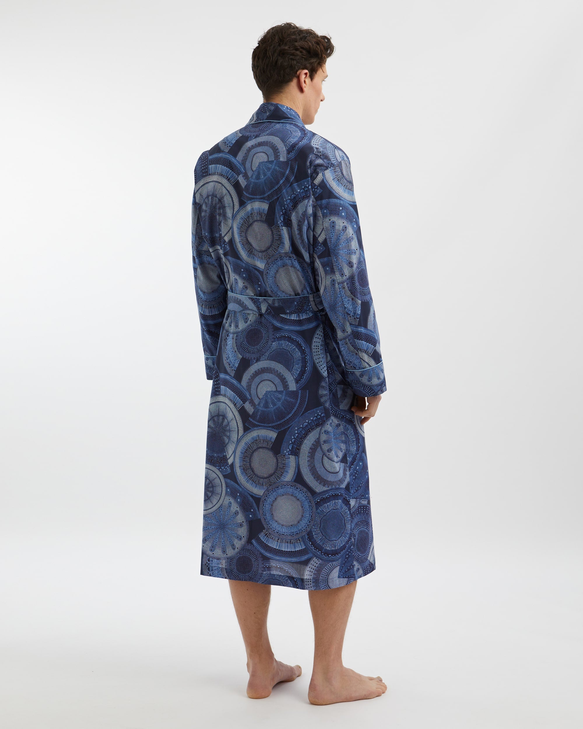 Men's Organic Cotton Dressing Gown Made with Liberty Fabric - Botanist ...