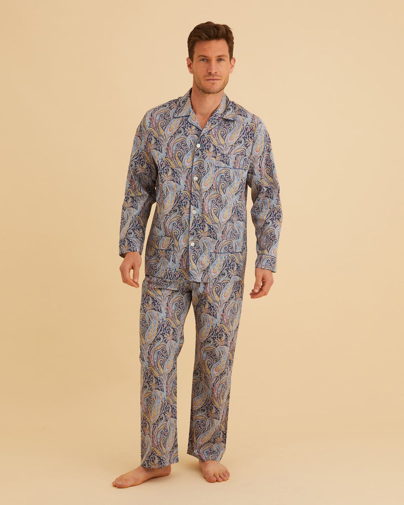 Men's Fine Cotton Pyjamas Made with Liberty Fabric - Felix Paisley | Bonsoir of London