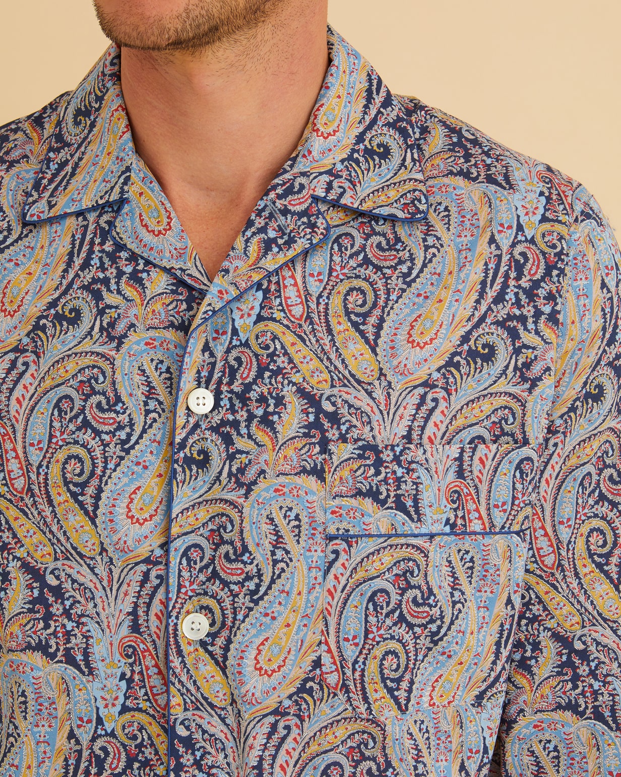 Men's Fine Cotton Pyjamas Made with Liberty Fabric - Felix Paisley | Bonsoir of London