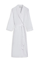 Women's White Jacquard Dressing Gown | Bonsoir of LondonWomen's Cotton Jacquard Dressing Gown - White | Bonsoir of London