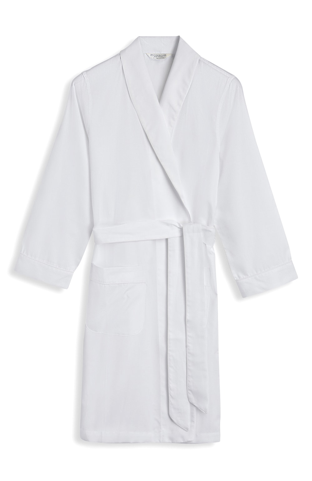 Women's White Jacquard Short Dressing Gown | Bonsoir of London