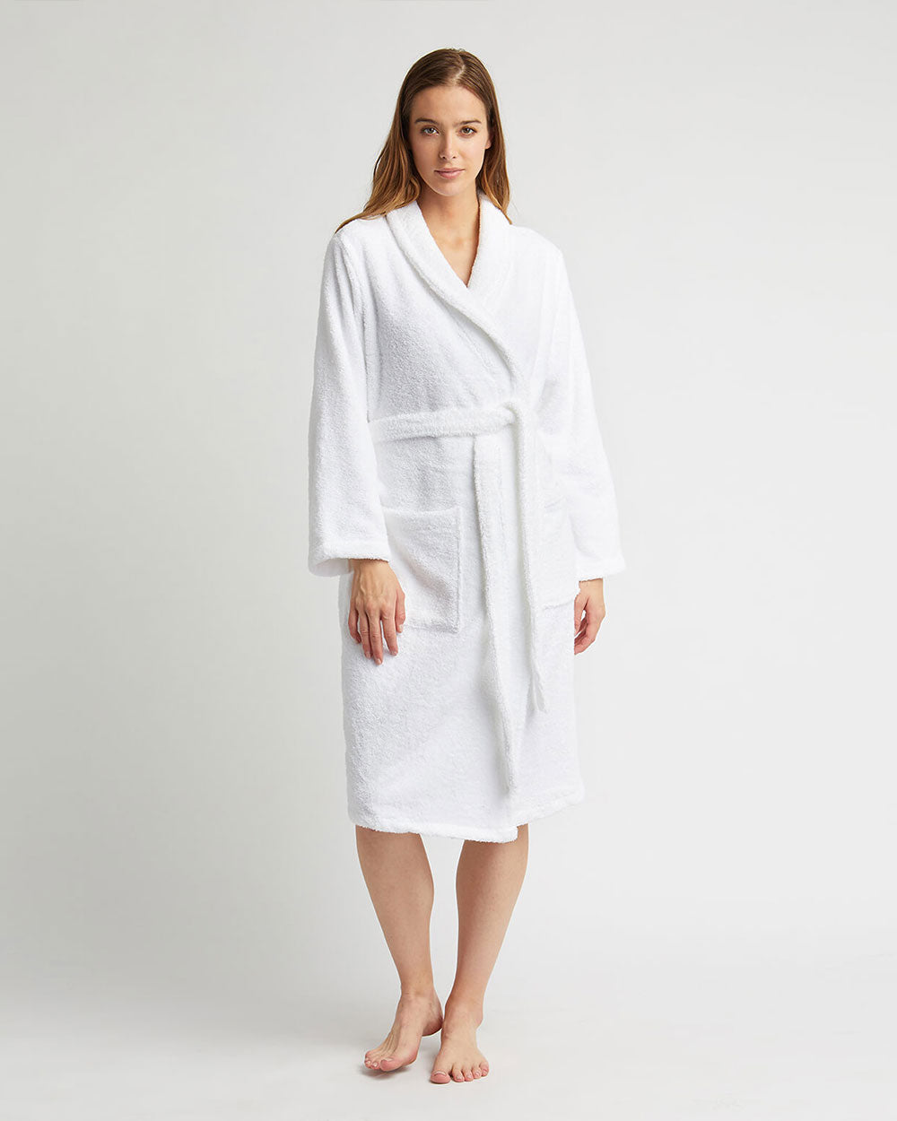 Toweling Rode Towelling Robe White | Bonsoir of London