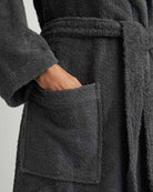 Towelling Bath Robe Charcoal Grey | Bonsoir of London