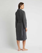 Towelling Bath Robe Charcoal Grey | Bonsoir of London