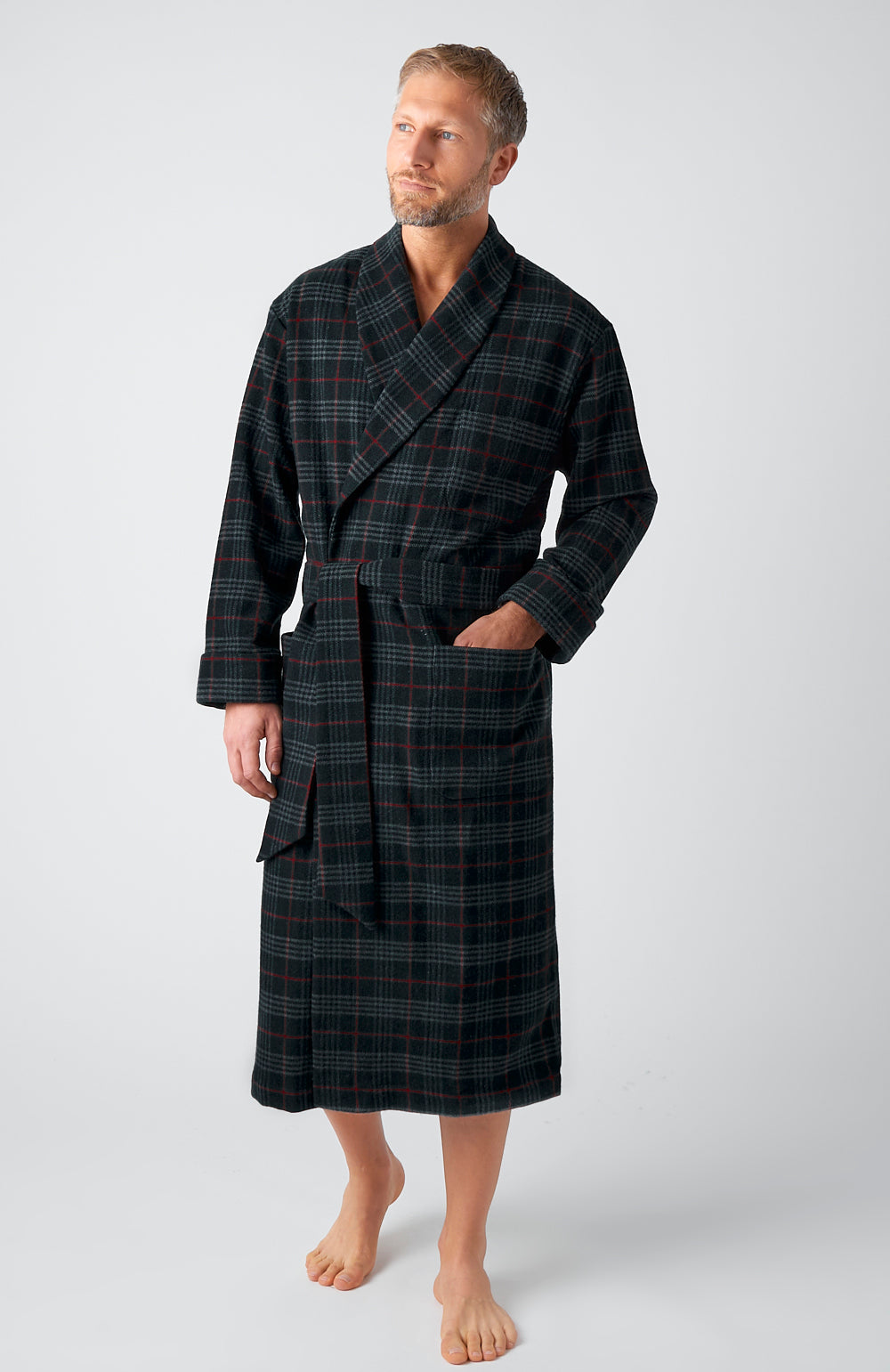 CLASSIC DRESSING GOWN FOR MAN IN 10CASHMERE90 WOOL WITH PIPING AND HALF  BEMBERG LINING  Mens dressing gown Gowns dresses Mens loungewear