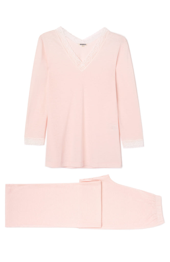Women's Ella Soft Pink Pyjamas | Bonsoir of London